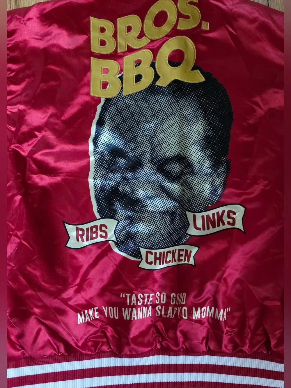 Headgear Classics Bros BBQ Friday After Next Satin Varsity Bomber Jacket